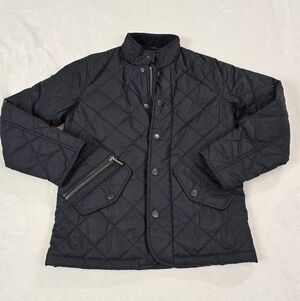 Barbour Black Quilted Kids Jacket Size 6/7